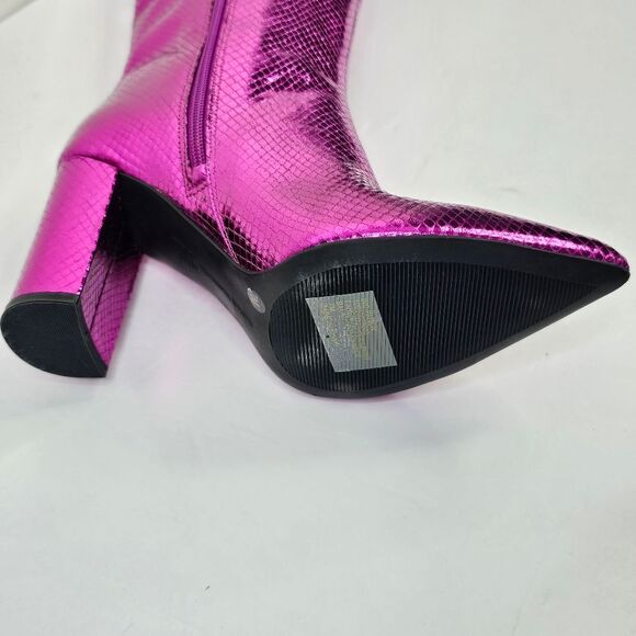 INC International Concepts Metallic Purple Paiton Tall Heeled Boots - Picture 4 of 11